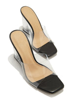 Load image into Gallery viewer, Black Single Sole Wedge Mules

