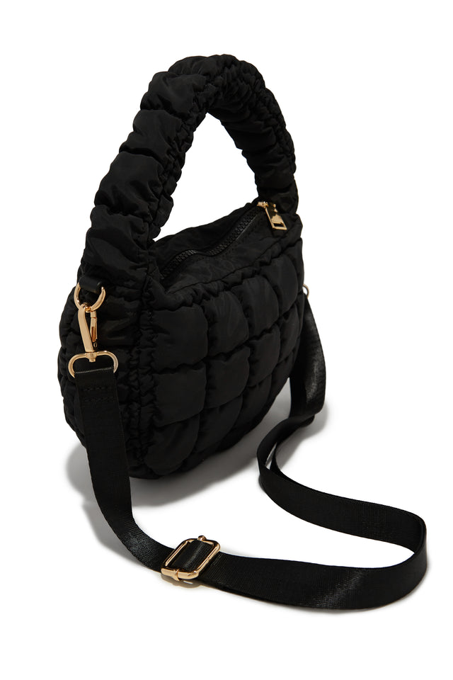 Load image into Gallery viewer, Black Quilted Crossbody Bag 
