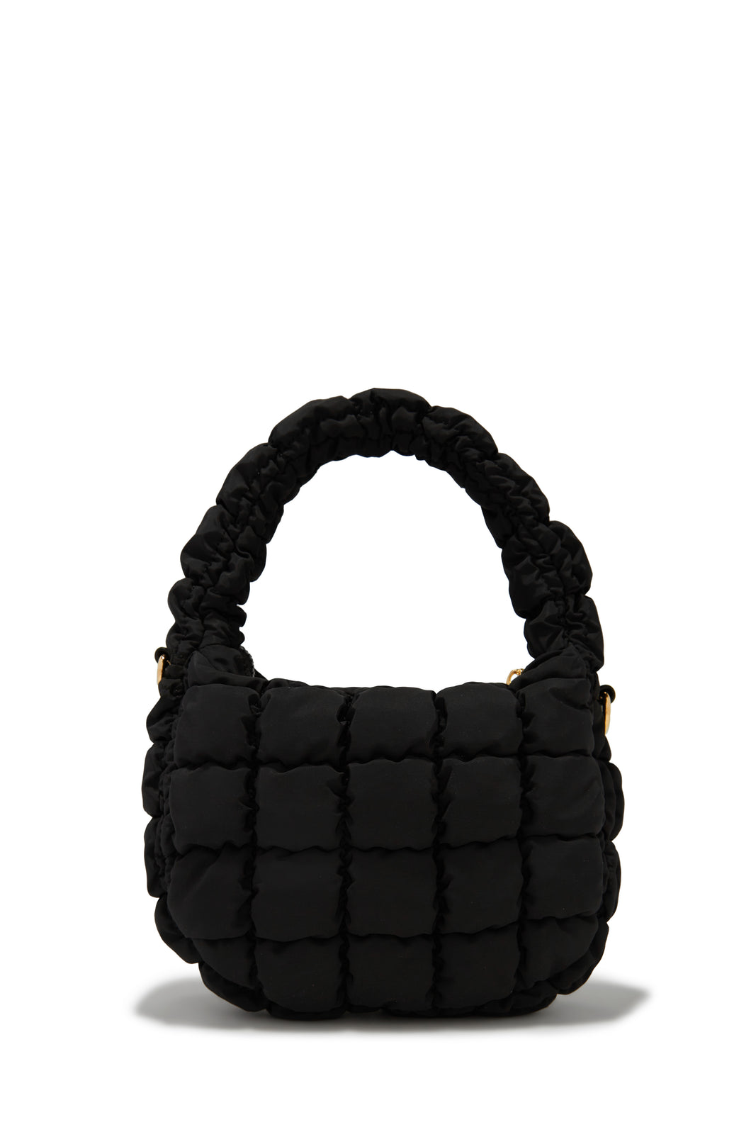 Buy QUILTED DOUBLE-HANDLE PU BLACK TOTE BAG for Women Online in India