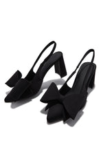 Load image into Gallery viewer, Tiffany Slingback Bow Pumps - Black
