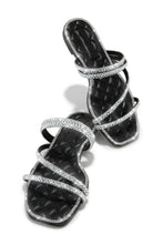 Load image into Gallery viewer, Embellished Black and Silver PU Sandals
