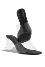 Load image into Gallery viewer, Vivian Clear Strap Mule Heels - Black
