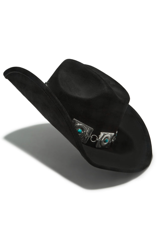 Load image into Gallery viewer, Yelayna Faux Suede Western Hat - Black
