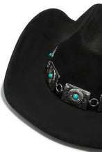Load image into Gallery viewer, Yelayna Faux Suede Western Hat - Black
