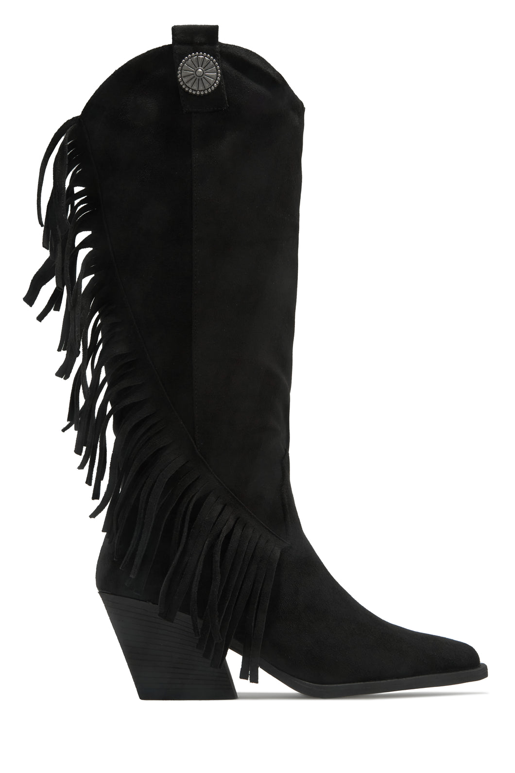 Imala Fringe Cowgirl Boots - Black