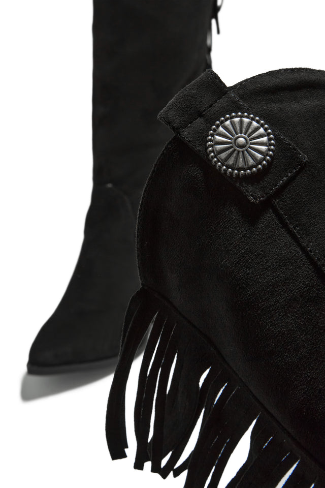 Load image into Gallery viewer, Imala Fringe Cowgirl Boots - Black
