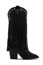 Load image into Gallery viewer, Black Cowgirl Chunky Heel Boots
