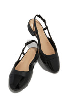 Load image into Gallery viewer, Black Slingback Super Mini Chunky Heel Flats
