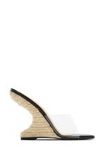 Load image into Gallery viewer, Wedge Heel with Clear Strap and Black Detail
