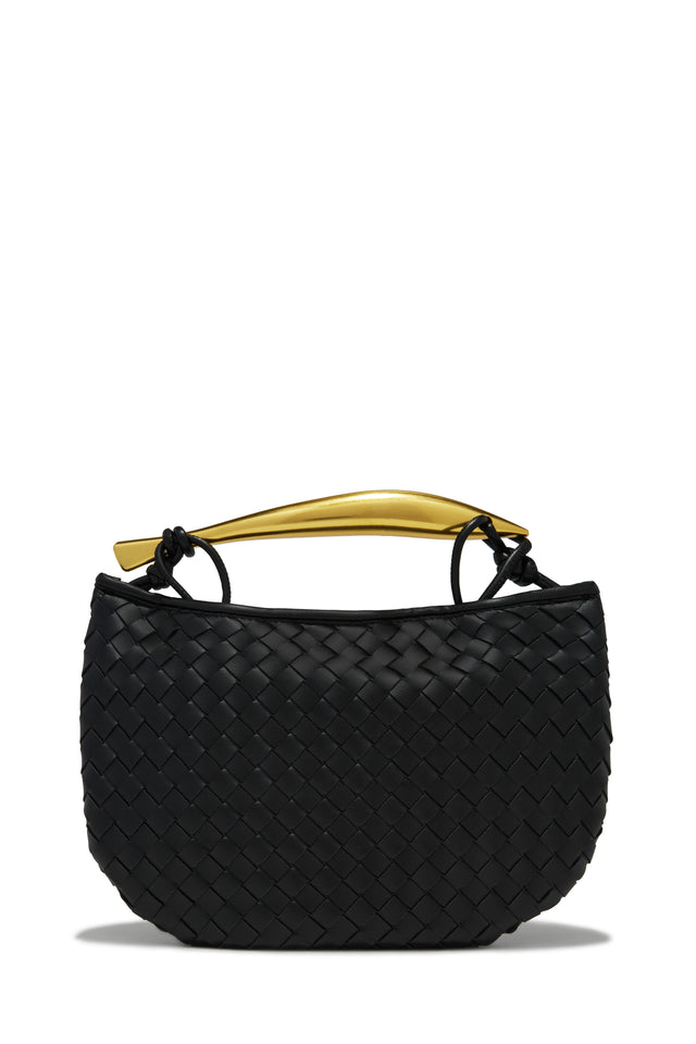 Load image into Gallery viewer, Black Woven Handbag
