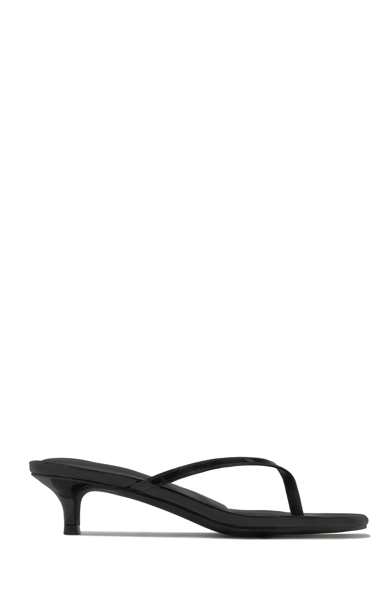 Dinorah Thong Strap Kitten Heel Sandals - Black