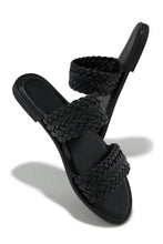 Load image into Gallery viewer, Black Woven Strap Sandals
