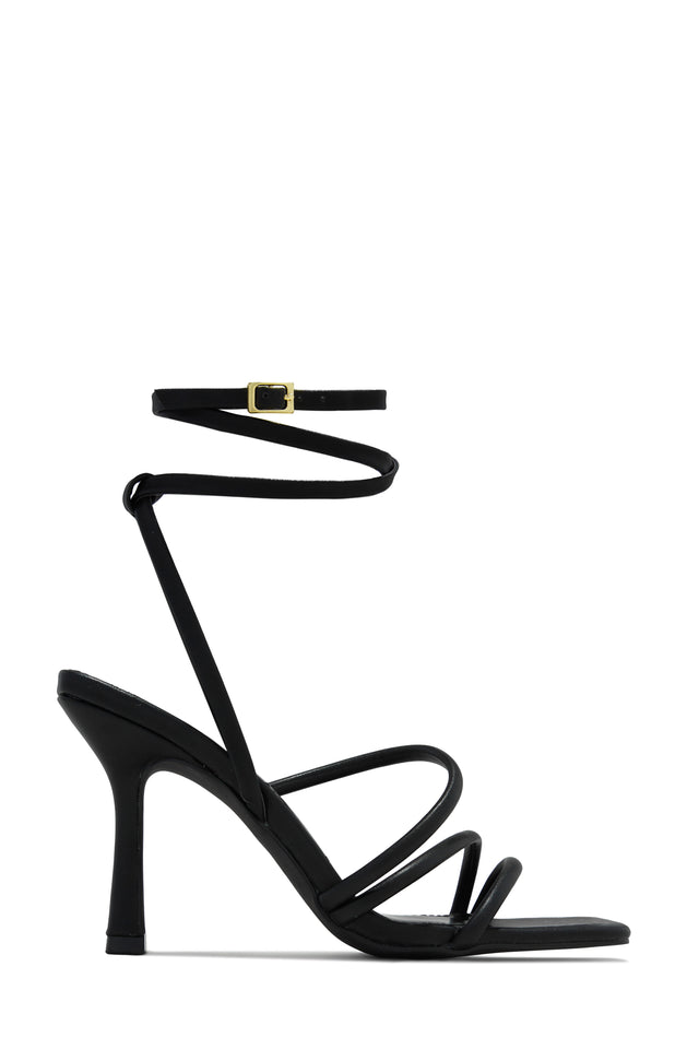 Load image into Gallery viewer, Black Strappy Mid Heels
