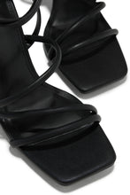 Load image into Gallery viewer, Black Mid Heels with Open Square Toe

