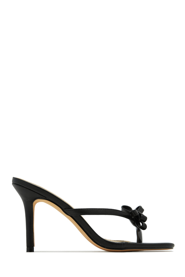 Load image into Gallery viewer, Bow Front Black Mule
