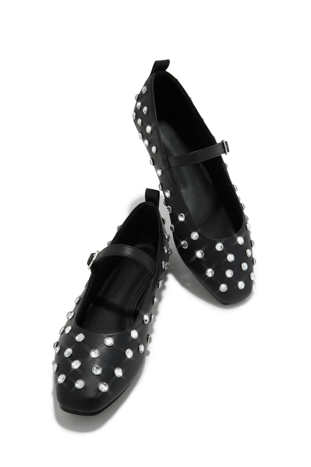 Load image into Gallery viewer, Black Embellished Flats
