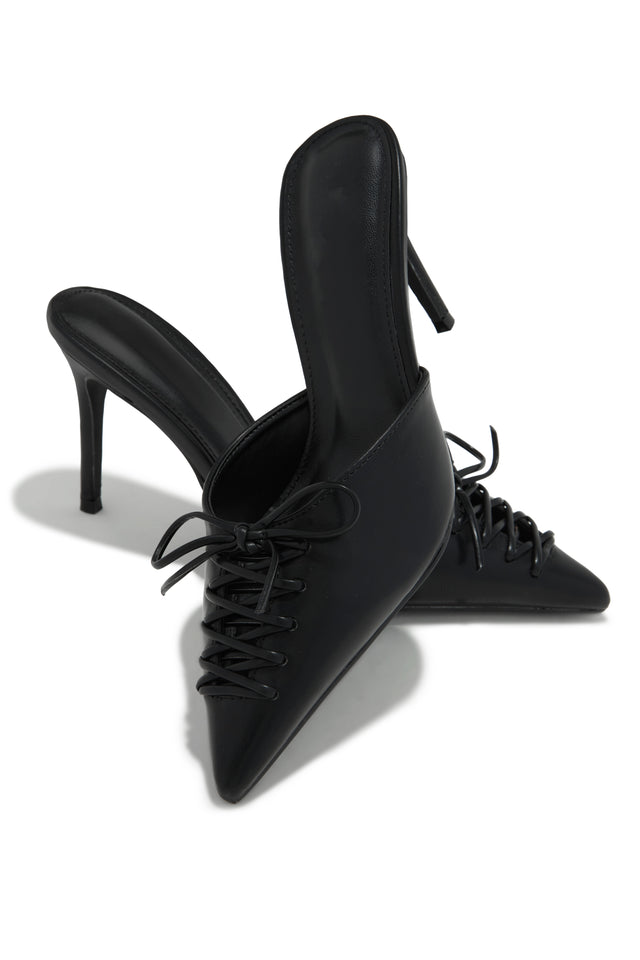 Load image into Gallery viewer, Lina Pump Heel Mules - Black
