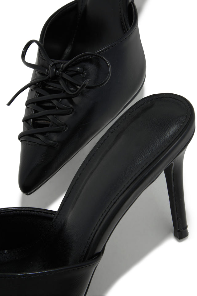 Load image into Gallery viewer, Lina Pump Heel Mules - Black
