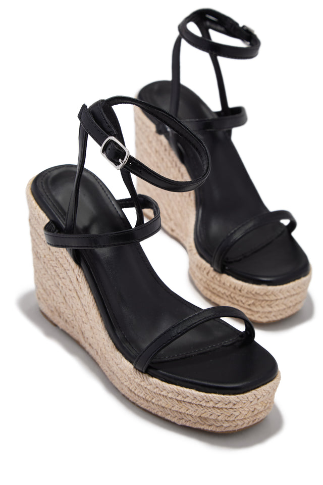 Load image into Gallery viewer, Ocean Shore Espadrille Platform Wedges - Black
