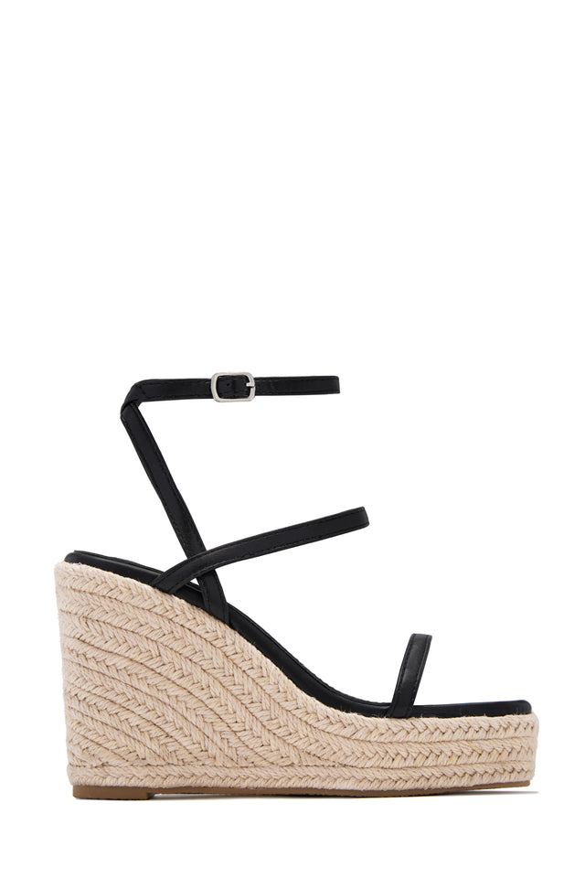 Load image into Gallery viewer, Ocean Shore Espadrille Platform Wedges - Black
