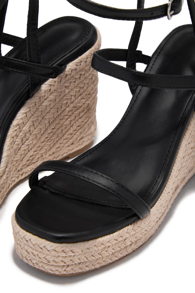 Load image into Gallery viewer, Ocean Shore Espadrille Platform Wedges - Black
