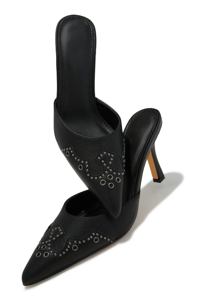 Load image into Gallery viewer, Lauryn Pump Heel Mules - Black
