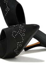 Load image into Gallery viewer, Lauryn Pump Heel Mules - Black

