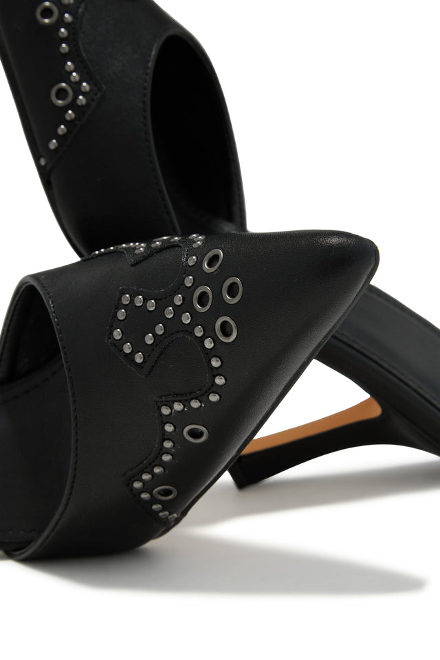Load image into Gallery viewer, Lauryn Pump Heel Mules - Black
