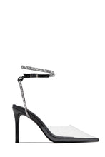 Load image into Gallery viewer, Special Guest Embellished Clear Heels - Black
