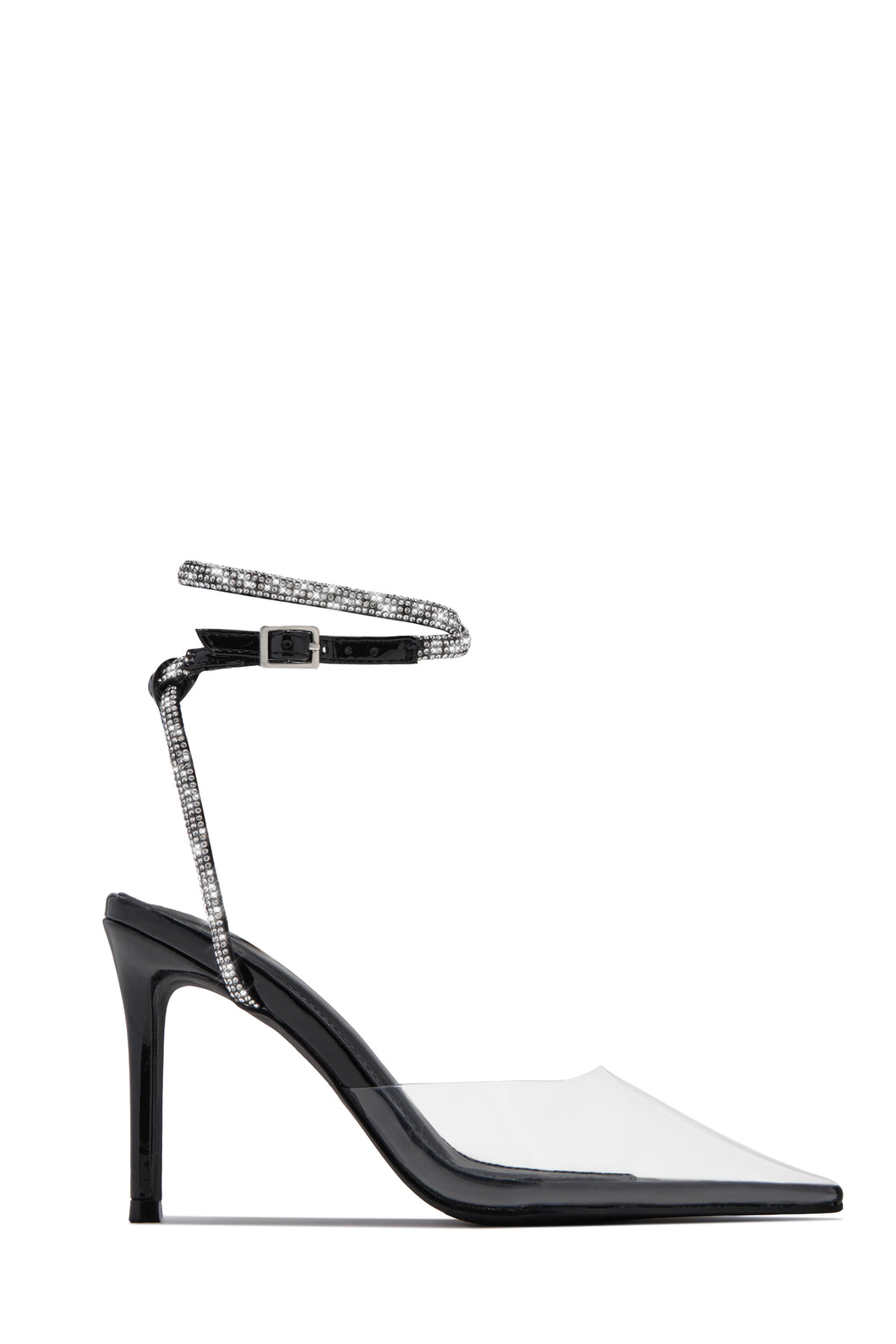 Special Guest Embellished Clear Heels - Black