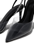Load image into Gallery viewer, Special Guest Embellished Clear Heels - Black

