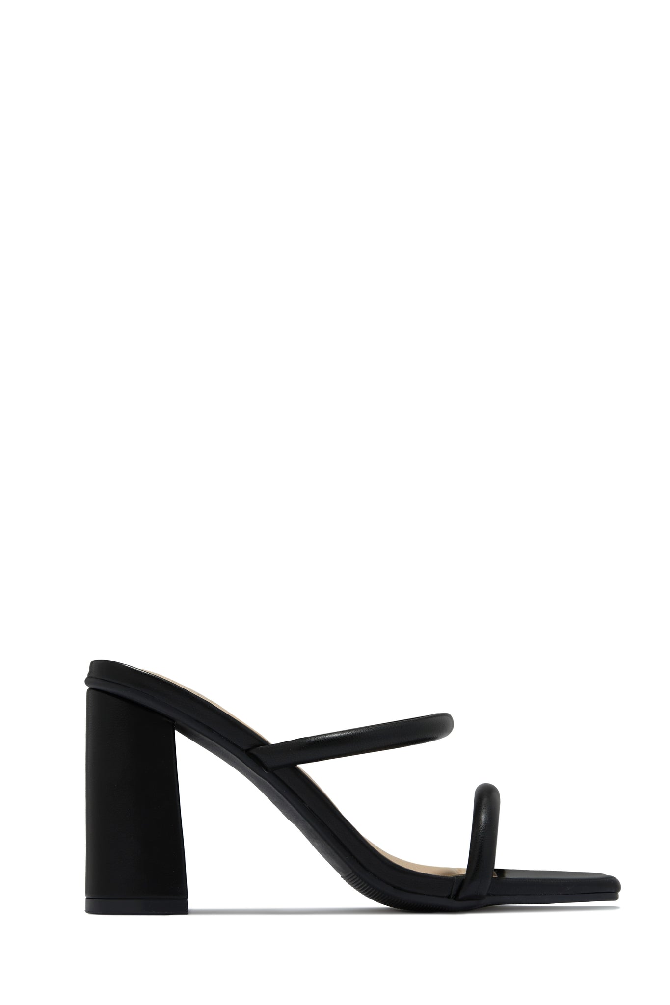 Miss Lola Jenna White Block Heel Mules MISS LOLA
