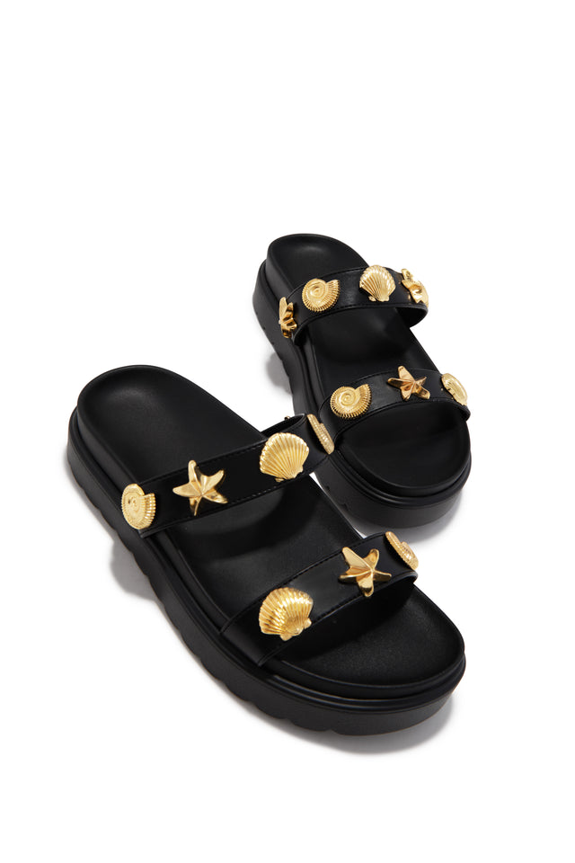 Load image into Gallery viewer, Shoreline Chunky Slip On Sandals - Black
