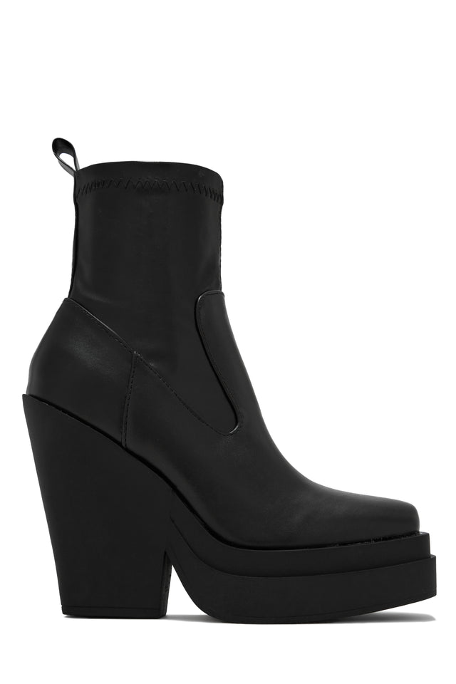 Load image into Gallery viewer, Aleksandra Block Heel Platform Ankle Boots - Black
