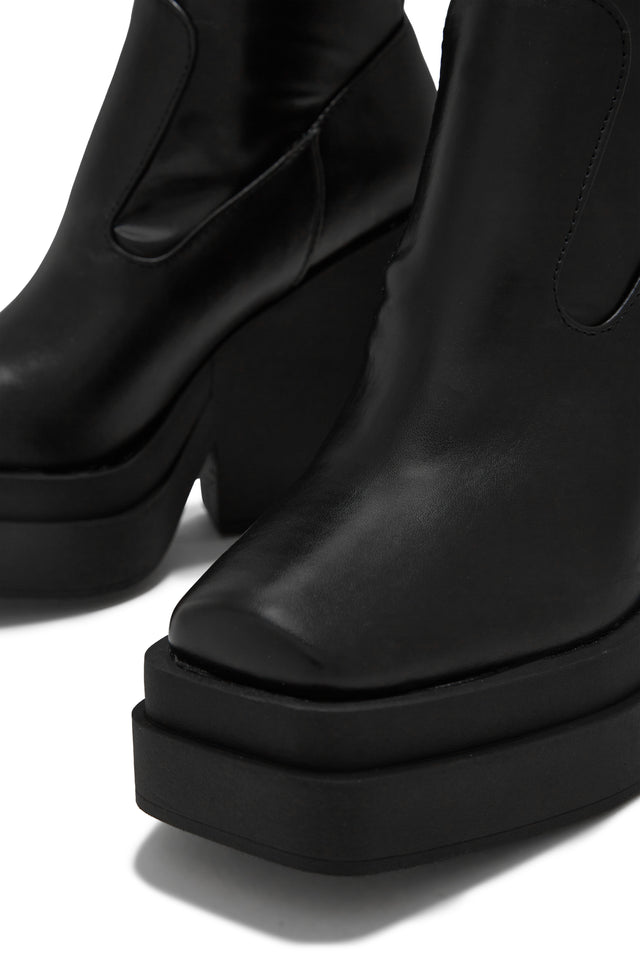 Load image into Gallery viewer, Aleksandra Block Heel Platform Ankle Boots - Black
