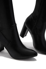 Load image into Gallery viewer, Adeline Chunky Heel Over The Knee Boots - Black
