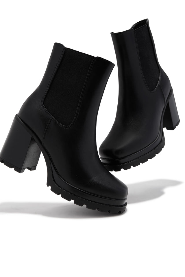 Brooklyn Block Heel Ankle Boots - Black