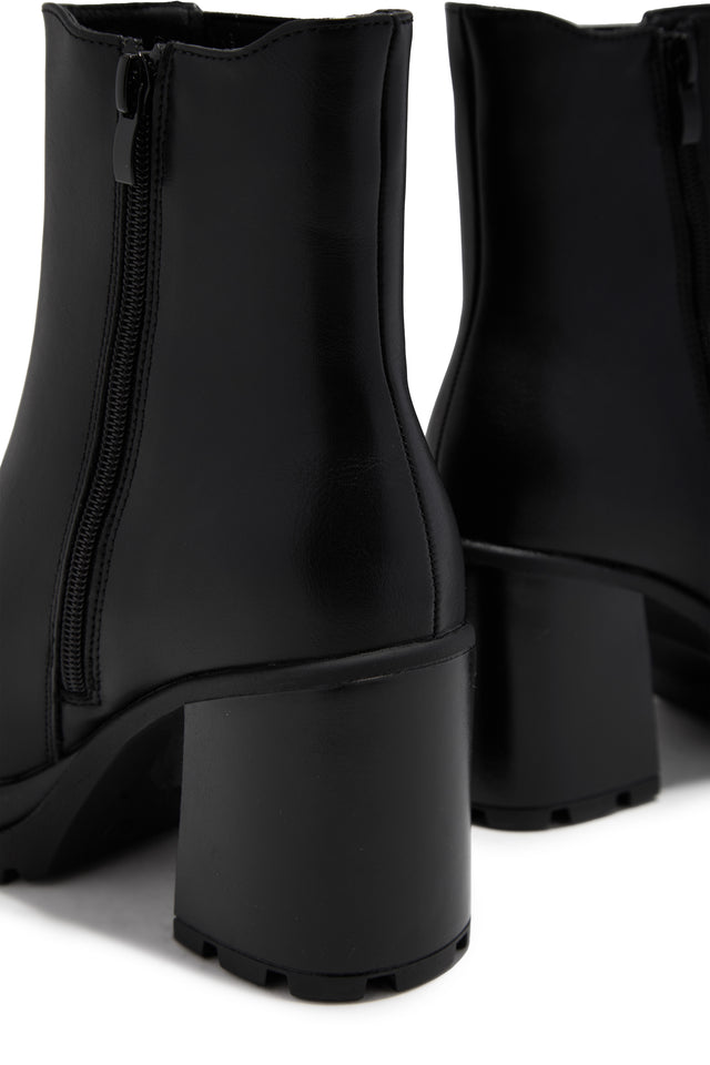 Brooklyn Block Heel Ankle Boots - Black