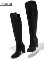 Load image into Gallery viewer, Colette Wide Fit Block Heel Boots - Black
