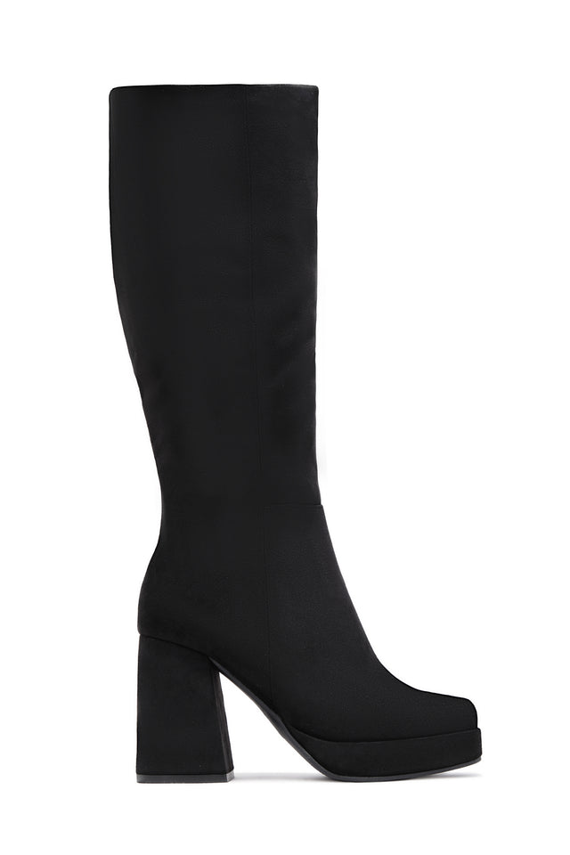 Load image into Gallery viewer, Hudson Platform Block Heel Boots - Black Suede
