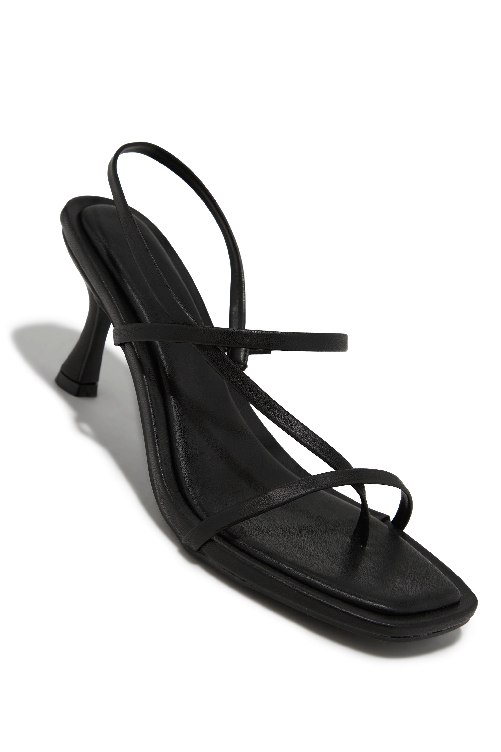 Miss Lola | Elsie Black Slingback Mid Heels – MISS LOLA