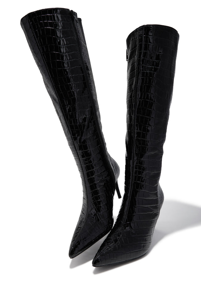 Load image into Gallery viewer, Chrissy Mid Heel Boots - Black
