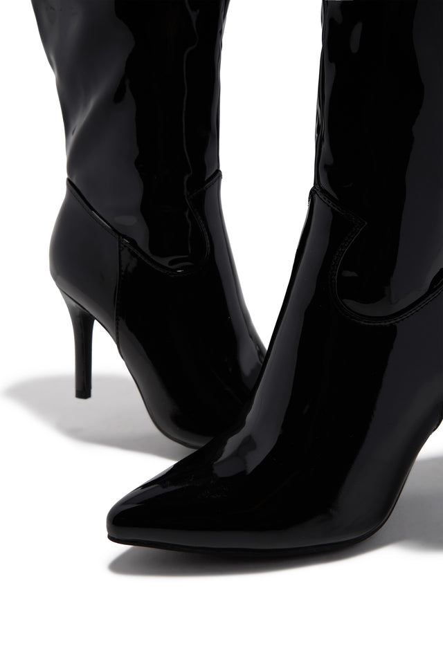 Load image into Gallery viewer, Naydine Knee High Heel Boots - Black
