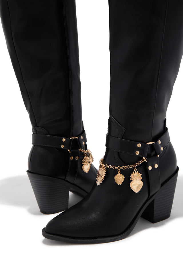 Load image into Gallery viewer, Sunsets &amp; Festivals Cowgirl Boots - Black
