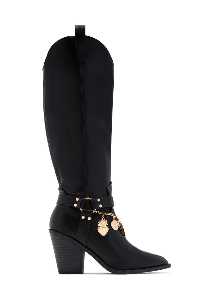 Load image into Gallery viewer, Sunsets &amp; Festivals Cowgirl Boots - Black
