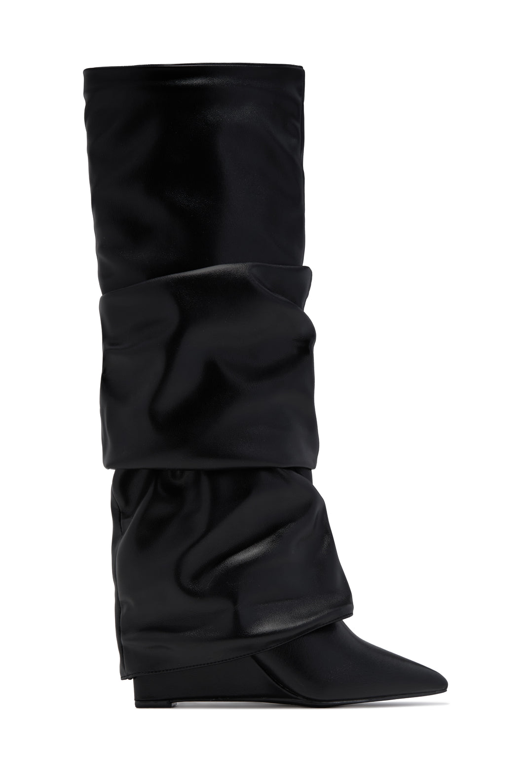 Kourtney Wedge Heel Shark Boots - Black