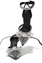 Load image into Gallery viewer, Elina Embellished Ankle Strap Pumps - Black
