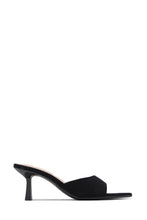 Load image into Gallery viewer, Hallie Pointed Toe Mid Heel Mules - Black
