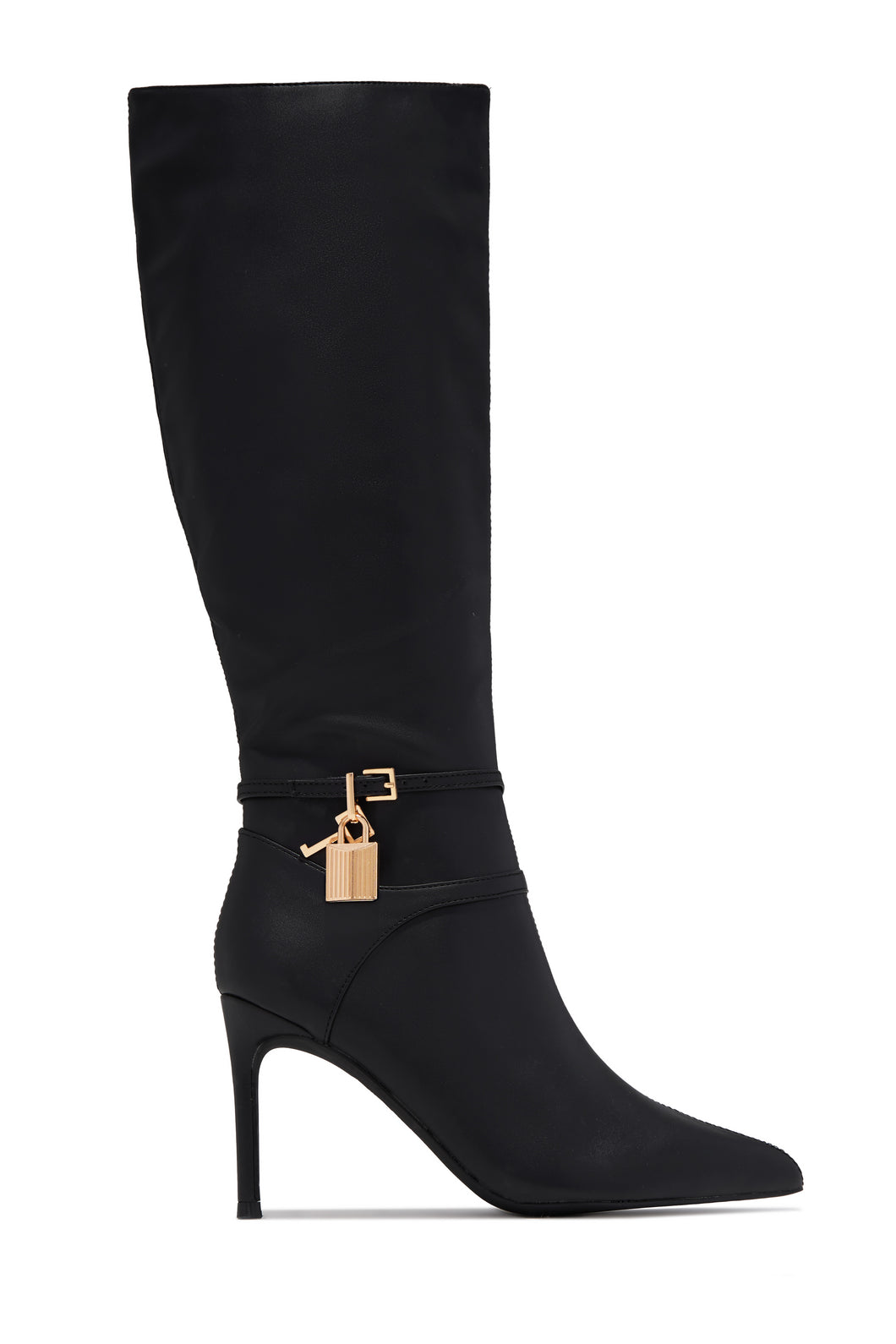 Kya Below The Knee Heel Boots - Black