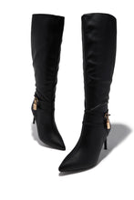 Load image into Gallery viewer, Kya Below The Knee Heel Boots - Black
